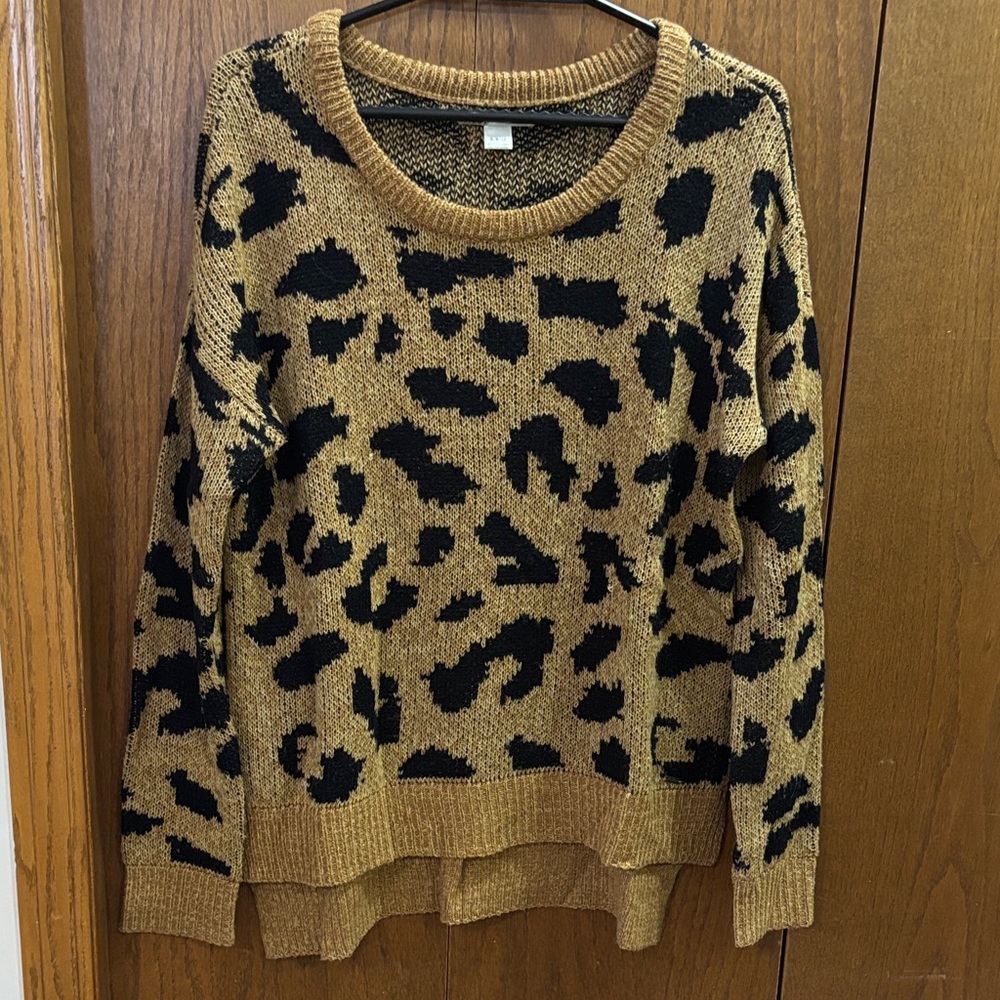 Volcom Leopard Print Sweater - Black and Brown